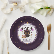 Spooky Cute Witch Black Cat Wizard 1st Birthday