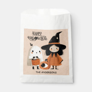 Spooky Cute Witch& Ghost Watercolor Halloween Favour Bag