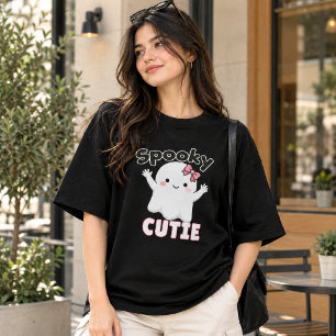Spooky Cutie Ghost Shirt - Cute Halloween Pink Bow