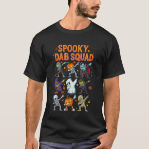 Spooky Dab Dance Halloween Funny Skeleton Pumpkin T-Shirt