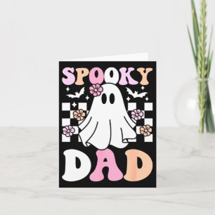 Spooky Dad Halloween Ghost Costume Retro Groovy Card