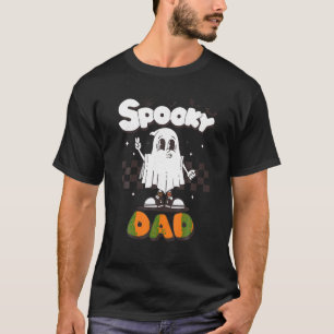 Spooky Dad Halloween Ghost Costume Retro Groovy T T-Shirt