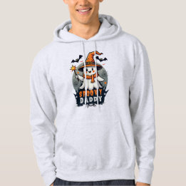Spooky Daddy Halloween Ghost With Witch Hat  Hoodie