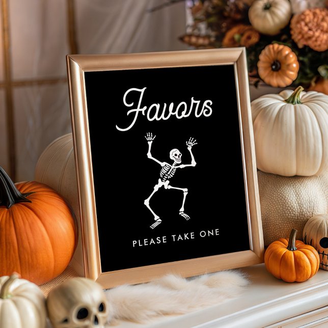 Spooky Dancing Skeleton Baby Shower Favours Sign (Creator Uploaded)