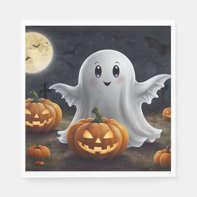 Spooky Delight: Ghostly Halloween Fun Napkin (Front)