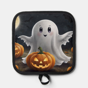 Spooky Delight: Ghostly Halloween Fun Pot Holder