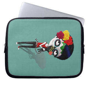 Spooky Dia de Los Muertos Girl Laptop Sleeve