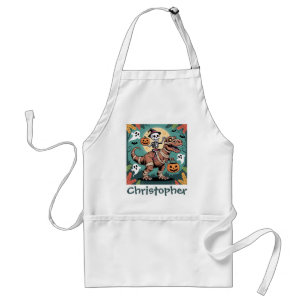 Spooky Dino Rider – Skeleton on Mummy T-Rex  Standard Apron