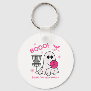 Spooky Disc Golf Halloween Breast Cancer Awareness Key Ring