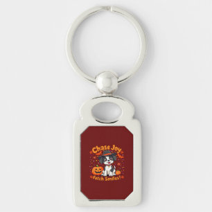 Spooky Dog Art: Fetch Halloween Joy & Smiles! Key Ring