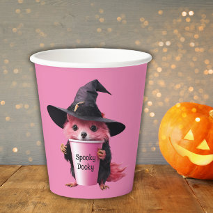 Spooky Dooky creature pink Halloween party custom Paper Cups