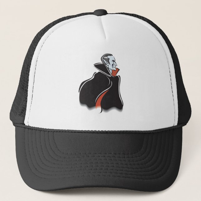 spooky dracula vampire trucker hat (Front)