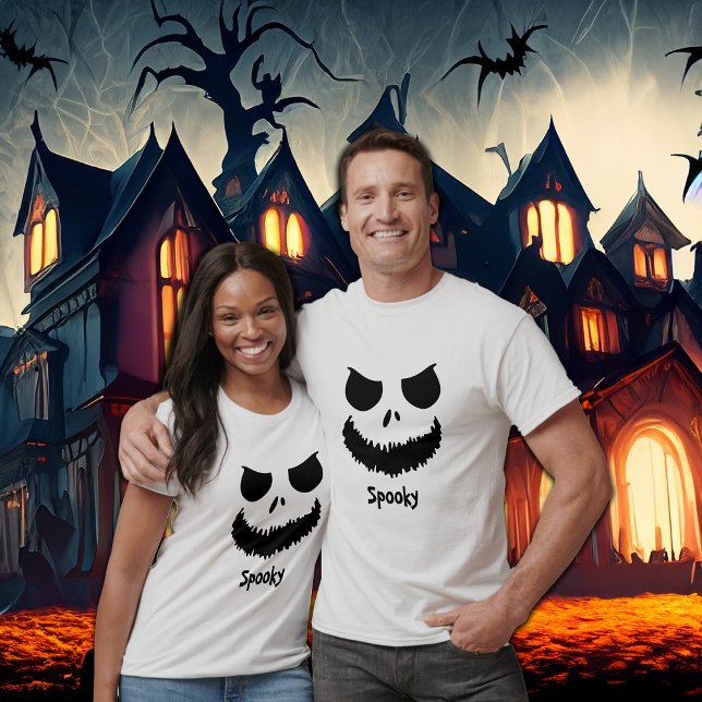 Spooky Dual Face Front and Back Halloween T-Shirt (Creator Uploaded)