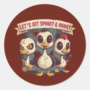Spooky Duck Halloween Laptop Sleeve Classic Round Sticker