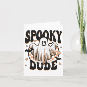 Spooky Dude Groovy Ghost Halloween Costume Kids Bo Card