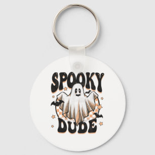 Spooky Dude Groovy Ghost Halloween Costume Kids Bo Key Ring
