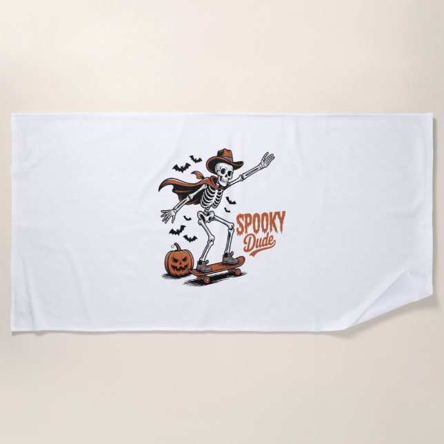 Spooky Dude Spooky Season Beach Towel (Front)