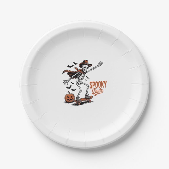 Spooky Dude Spooky Season Paper Plate (Front)