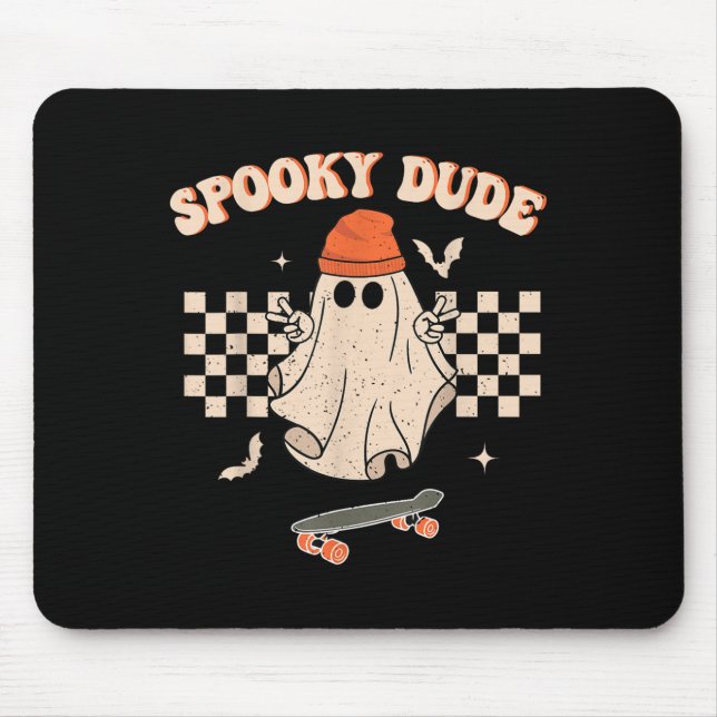 Spooky Dude Toddler Retro Groovy Hippie Halloween  Mouse Pad (Front)