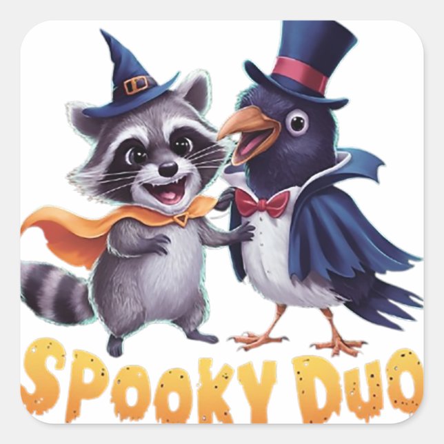 Spooky Duo Square Sticker (Front)