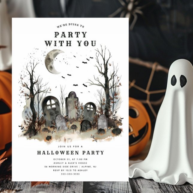 Spooky Dying to Party Halloween Invitation (Creator Uploaded)