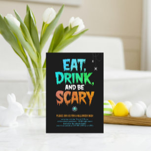 Spooky 'Eat, Drink, and Be Scary' Halloween Party  Invitation