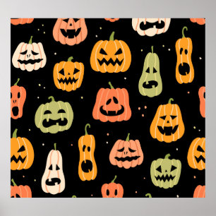 Spooky Elegance: Halloween Pumpkin Art Poster