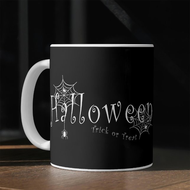 Spooky Elegance: Halloween Spider Web Design Coffee Mug (Creator Uploaded)
