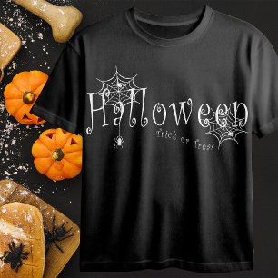 Spooky Elegance: Halloween Spider Web Design T-Shirt