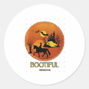 Spooky Equestrian Poster Classic Round Sticker