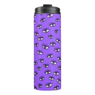 Spooky Evil Eyes Purple Halloween Thermal Tumbler