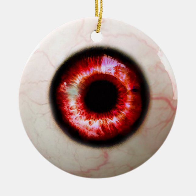Spooky Eyeball Ceramic Tree Decoration (Front)