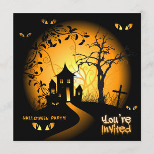 Spooky Eyes Haunted House Invitation