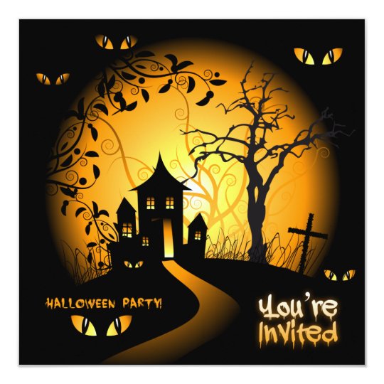 Spooky Eyes Haunted House Invitation