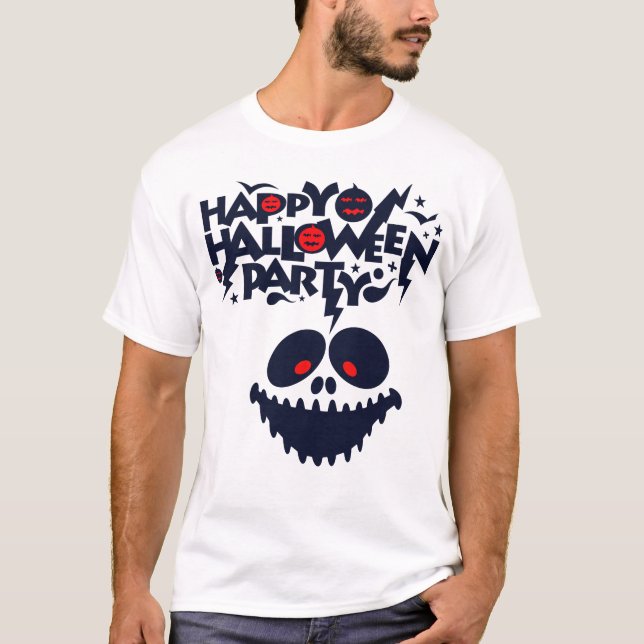 Spooky Face Halloween Party for men T-Shirt (Front)
