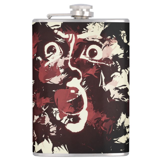 spooky face hip flask (Front)