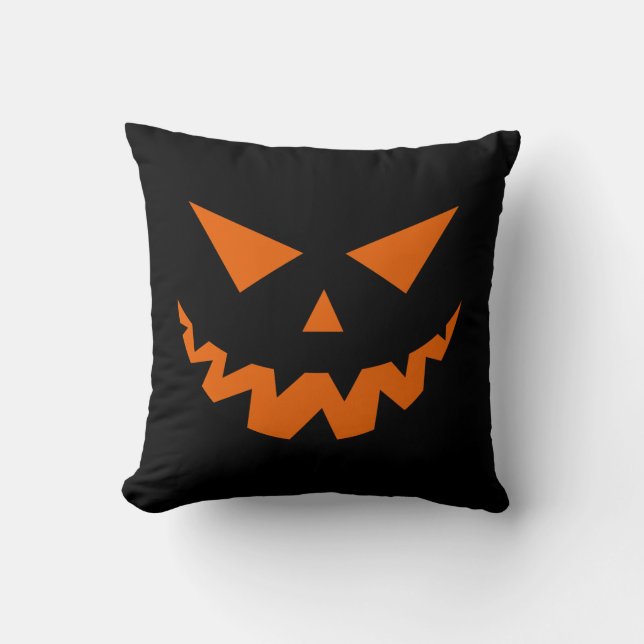 Spooky Face in a Halloween Throw Pillow (Front)