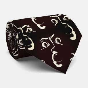 spooky face neck tie