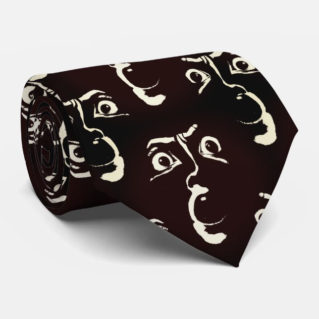 spooky face neck tie (Rolled)