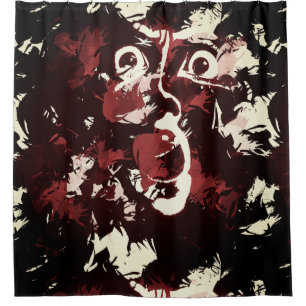spooky face shower curtain