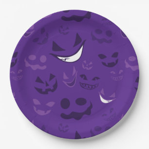 Spooky Faces Paper Plate