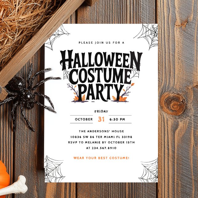 Spooky Fall Halloween Costume Party Invitation (Creator Uploaded)