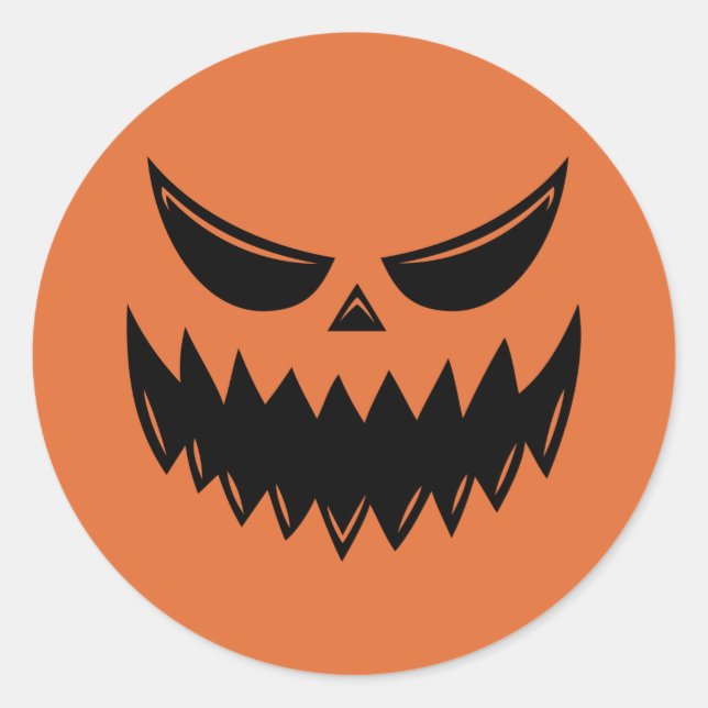  Spooky Fall Halloween Pumpkin Classic Round Sticker (Front)
