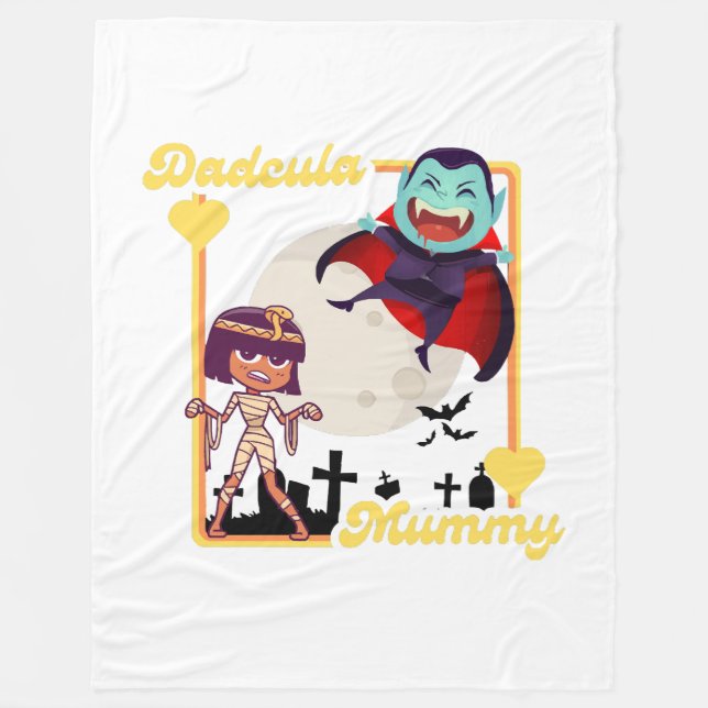 Spooky Family Halloween Fleece Blanket (Front)