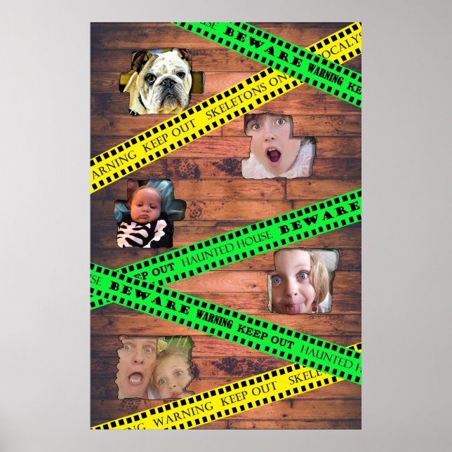Spooky Family Photos Halloween Caution Tape Poster (Front)