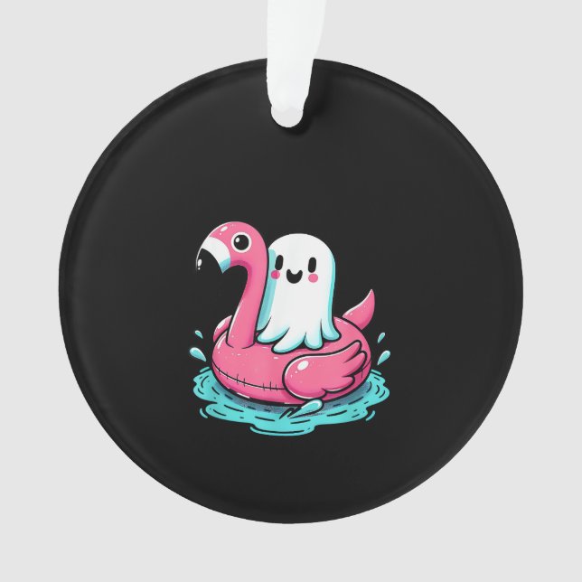 Spooky Flamingo Funny Spooky Summer Summerween Ornament (Front)