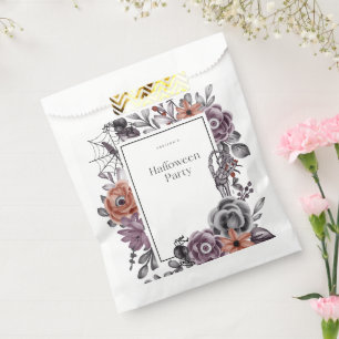 Spooky Floral Halloween Birthday Party Card Favour Bag