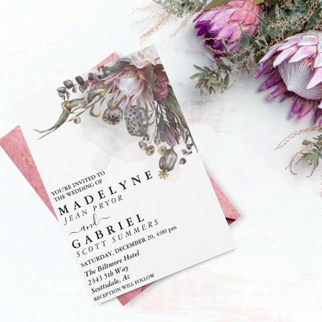 Spooky Floral Halloween Goth Autumn Wedding Invitation (Creator Uploaded)
