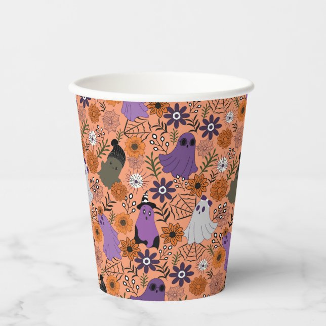 Spooky floral paper cups (Front)