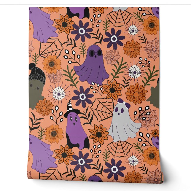 Spooky floral wallpaper (Unrolling)